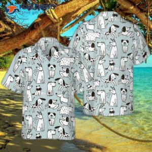Seamless Pattern With Cute Hawaiian Dogs Shirt