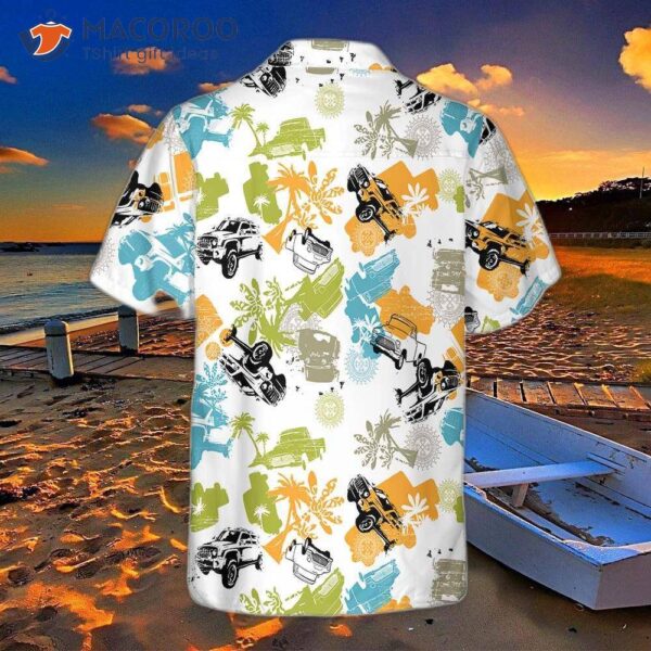 Seamless Tropical Plants Pattern With Jeeps Hawaiian Shirt, Colorful Jeep Beach Shirt For