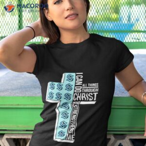 seattle kraken i can do all things through christ who strengthens me cross shirt tshirt 1