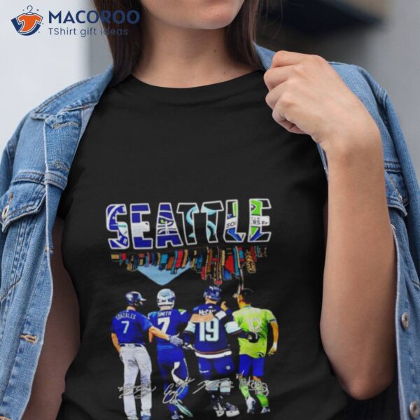 Seattle Skyline City Players Signatures Shirt