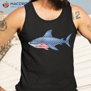 shark 4th of july american flag usa boys girls kids toddlers shirt tank top 3