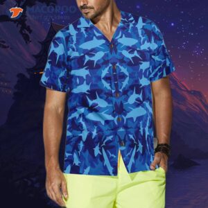 shark blue camouflage pattern hawaiian shirt 5