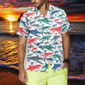 shark patterned fourteen hawaiian shirt 2