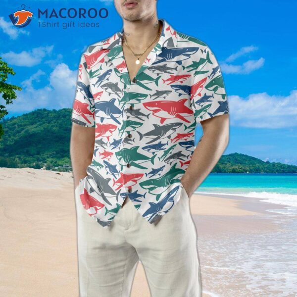 Shark-patterned Fourteen Hawaiian Shirt