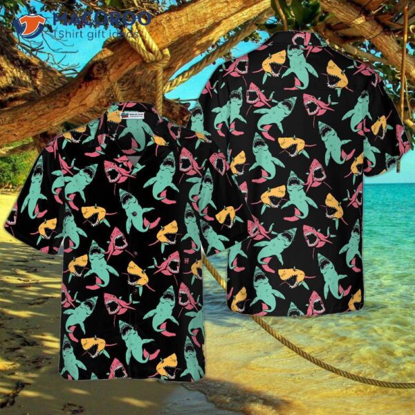 Shark-patterned Hawaiian Shirt 06