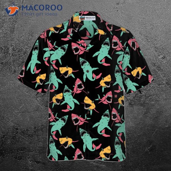 Shark-patterned Hawaiian Shirt 06