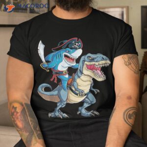 Shark Pirate Dinosaur T Rex Shirt Jawsome Boys Kids