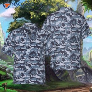 shark printed hawaiian shirt 0 1