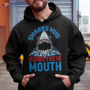 sharks hug using their mouth shark sea ocean creature shirt hoodie