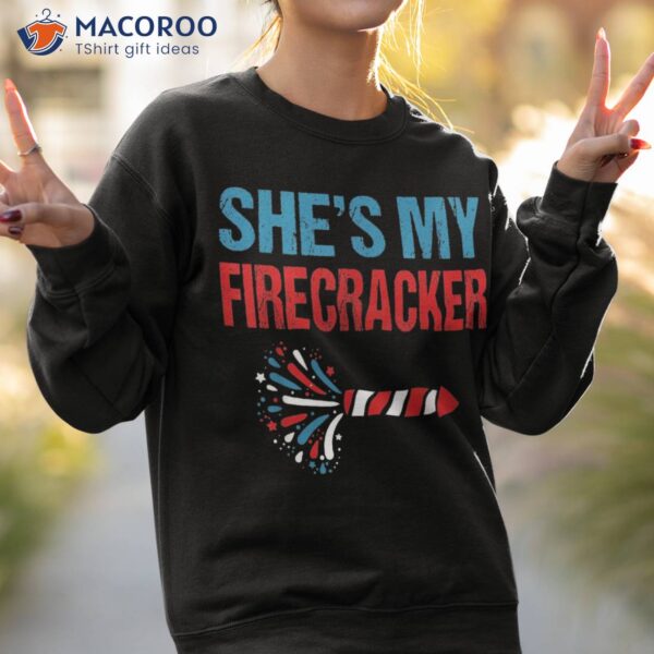 She’s My Firecracker 4th Of July Fireworks Matching Couples Shirt