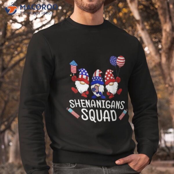 Shenanigans Squad 4th Of July Gnomes Usa Independence Day Shirt
