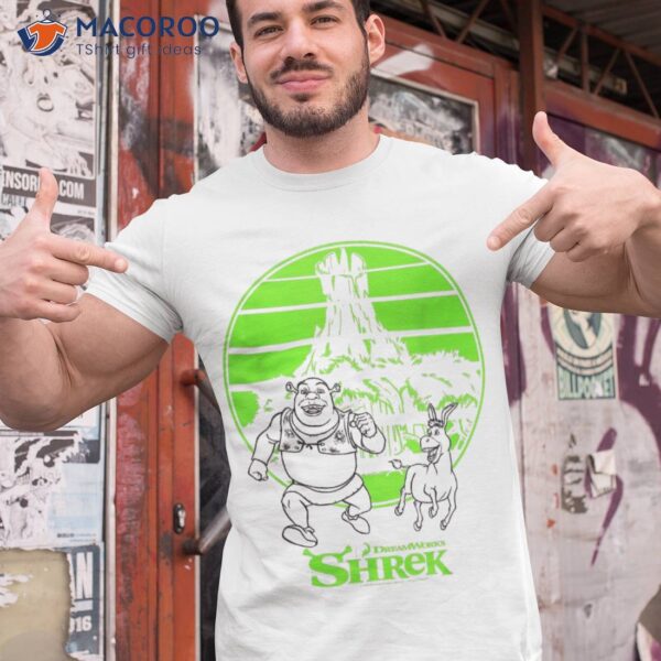 Shrek & Donkey Retro Swamp Outline Shirt