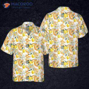 sicilian style lemon print hawaiian shirt 0