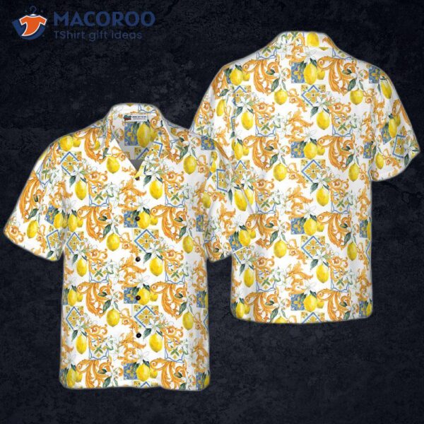 Sicilian-style, Lemon-print Hawaiian Shirt