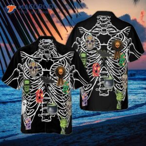 Skeleton-decorated Halloween Hawaiian Shirt, Unique Shirt For And