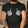 Skeleton Hand Halloween Bones Middle Finger Skull Shirt