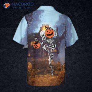 Skeleton Knows How To Dance Halloween Hawaiian Shirt, Spooky Pumpkin Shirt