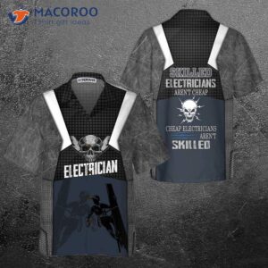 Skilled Electricians’ Black Hawaiian Shirt For