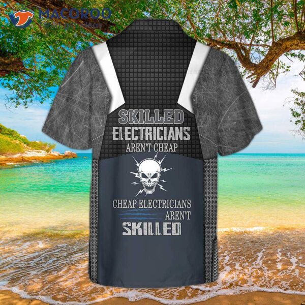 Skilled Electricians’ Black Hawaiian Shirt For