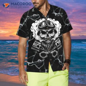 skull biker motorcycle hawaiian shirt shirts for and 2