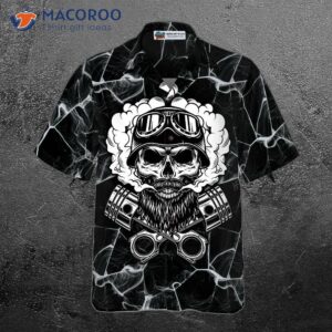 skull biker motorcycle hawaiian shirt shirts for and 3