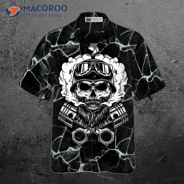 Skull Biker Motorcycle Hawaiian Shirt, Shirts For And