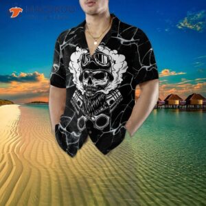 skull biker motorcycle hawaiian shirt shirts for and 4