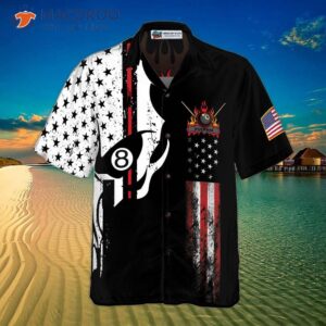 skull billiards pool hawaiian shirt 3