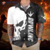 Skull Bowling Hawaiian Shirt, Black And White Shirt – Best Gift For Players