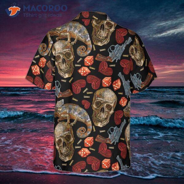 Skull Chameleon Hawaiian Shirt