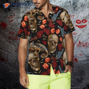 skull chameleon hawaiian shirt 2