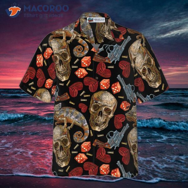 Skull Chameleon Hawaiian Shirt