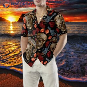 skull chameleon hawaiian shirt 4