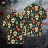 Skull Day Of The Dead Pattern Flower Hawaiian Shirt