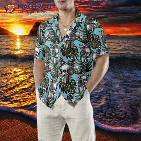 Skull-gift Pineapple-cone Tropical Hawaiian Shirt