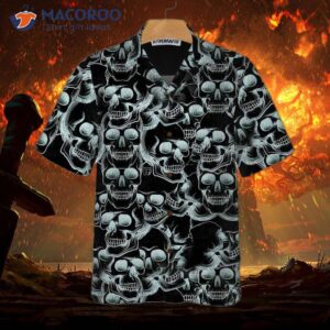 skull head drawing pattern hawaiian shirt art best shirt for and 2