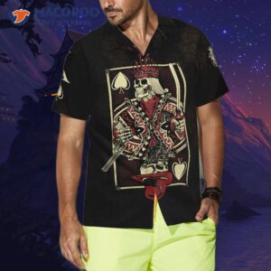 skull king of spades card hawaiian shirt 4