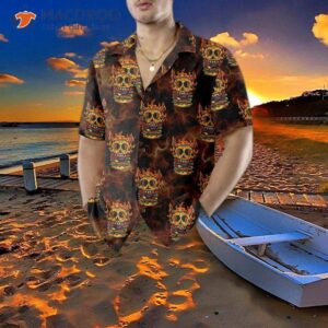 Skull Monster Burger Hawaiian Shirt, Unique Flame Shirt Skull Monster Burger Hawaiian Shirt, Unique Flame Shirt