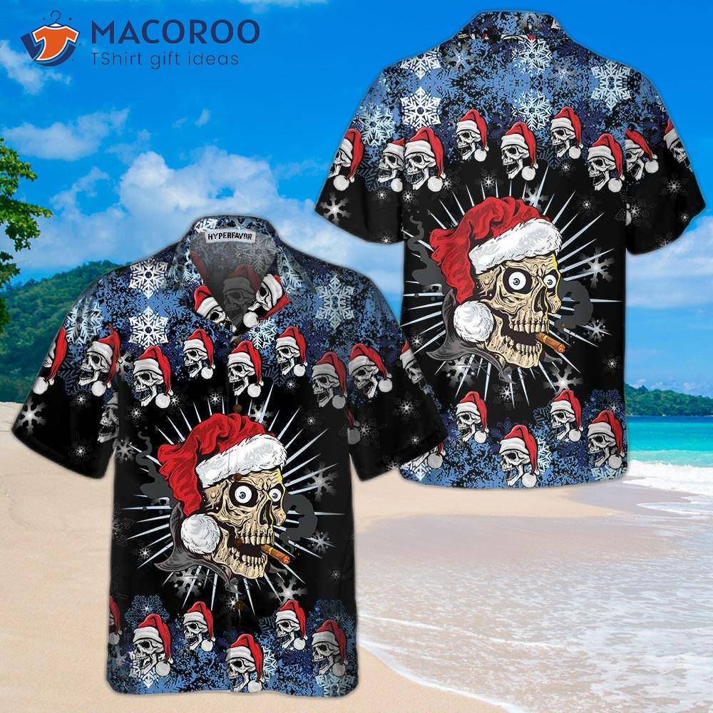 Skull Naughty Face Christmas Edition Hawaiian Shirt, Unique Gift For Skull Naughty Face Christmas Edition Hawaiian Shirt, Unique Gift For