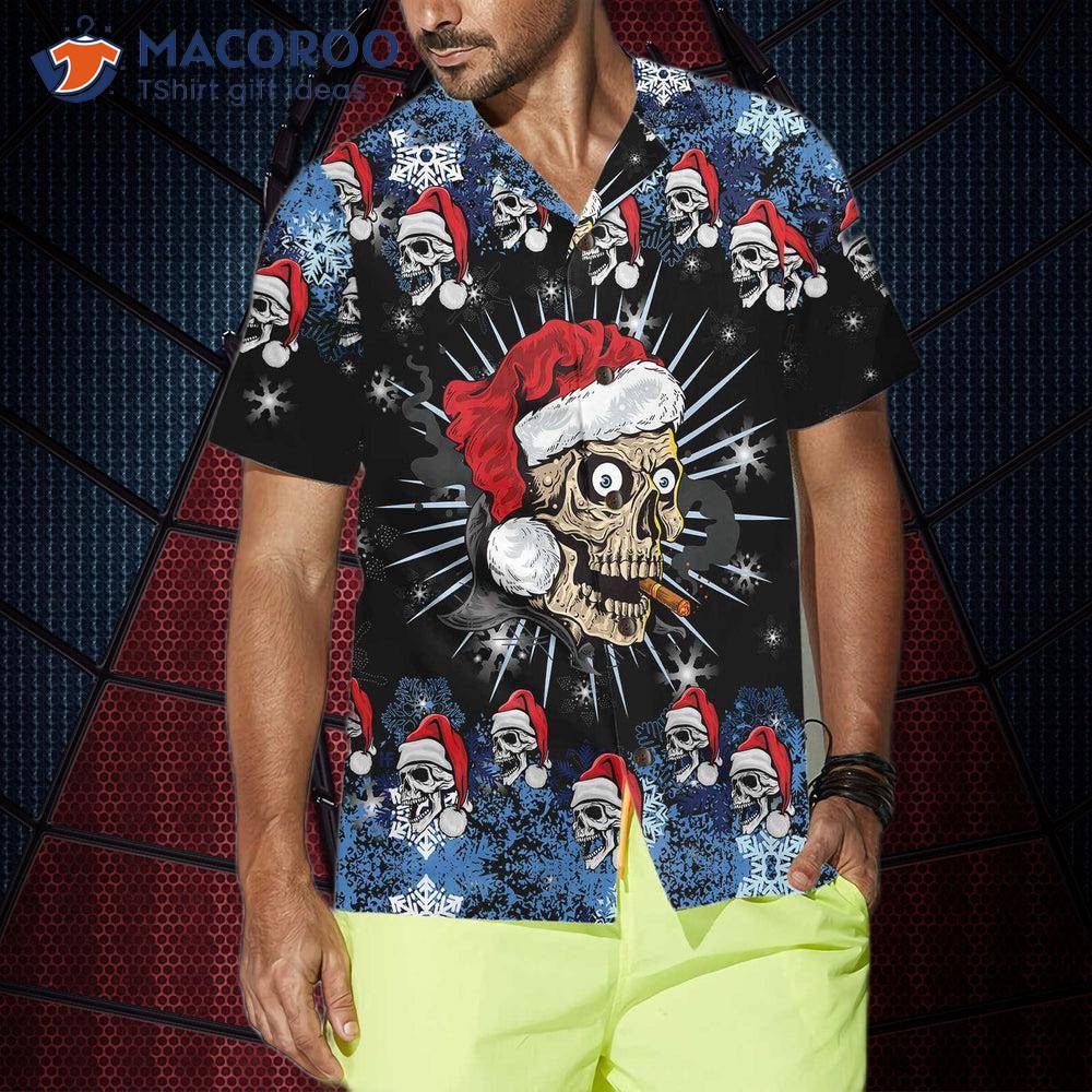 Skull Naughty Face Christmas Edition Hawaiian Shirt, Unique Gift For Skull Naughty Face Christmas Edition Hawaiian Shirt, Unique Gift For