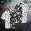 Skull On Fire With Steel Barbed Wire Hawaiian Shirt, Black And White Shirt For
