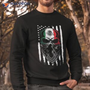 skull patriotic mexican american aztec day of the dead shirt sweatshirt
