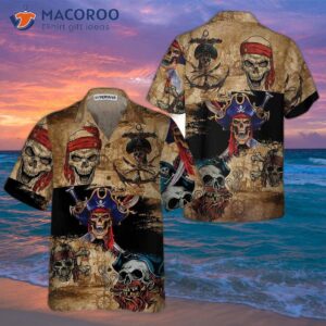 skull pirate hawaiian shirt cool shirt for gift idea 0