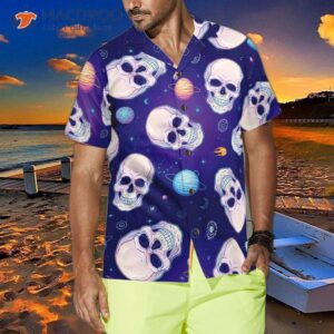 skull planet out of space hawaiian shirt 2