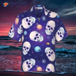 skull planet out of space hawaiian shirt 3