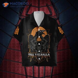 Skull Raven Viking Hawaiian Shirt, “till Valhalla” Shirt For And