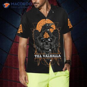 skull raven viking hawaiian shirt till valhalla shirt for and 1
