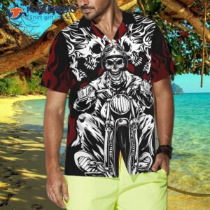 skull rider motorcycle hawaiian shirt 2