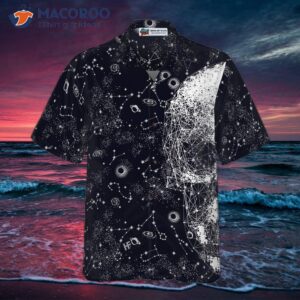 skull space galaxy constellation hawaiian shirt 3