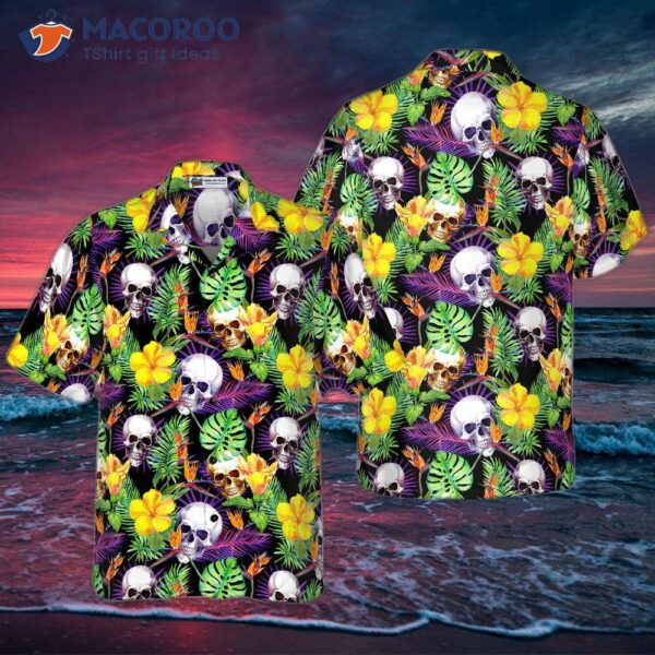 Skull Tropical Pattern Hawaiian Shirt